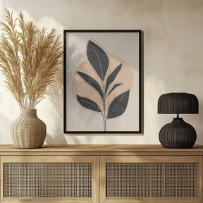 Black Abstract Plant Poster