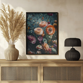 Flowers And Mosaic Poster