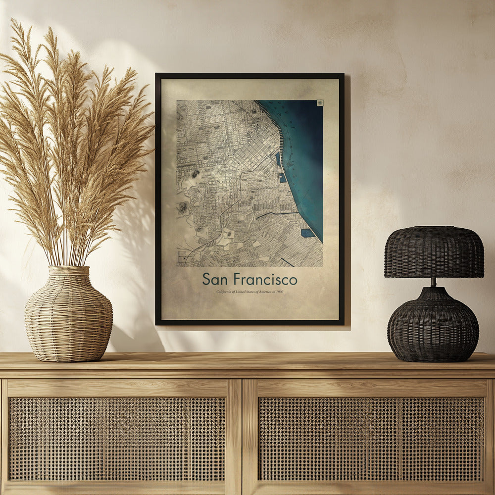 San Francisco retro map Poster