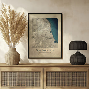 San Francisco retro map Poster