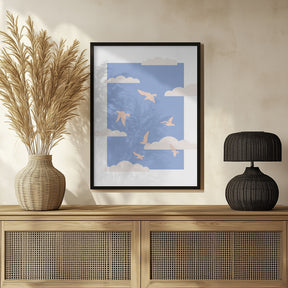 Clouds Bird Poster