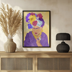 Frida and flowers Poster