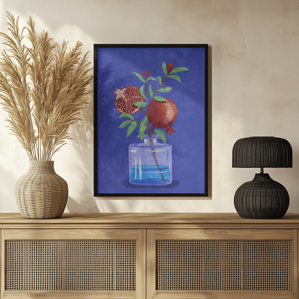 pomegranate in Vase Poster