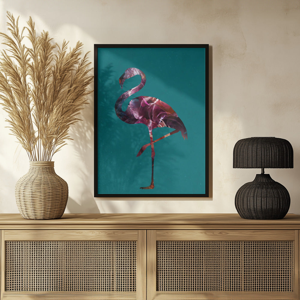 Flamingo Pink and Green Poster