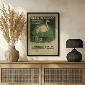 Flamingo rebel print Poster