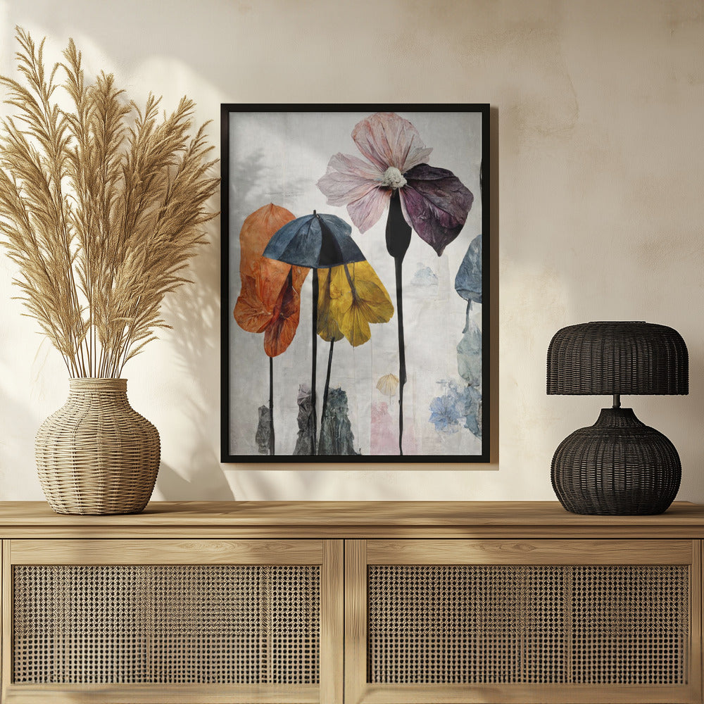 Umbrella Flowers No2 Poster