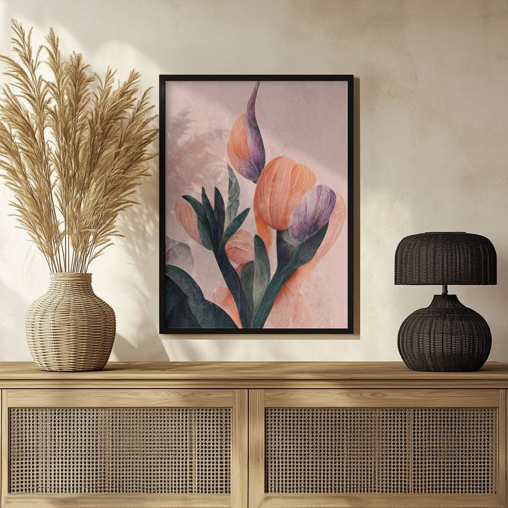 Tangelo Tulips No 2 Poster