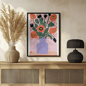 Poppy In Purple Vase Poster