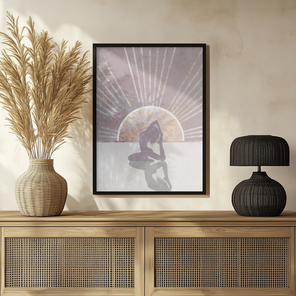 Pink Gold Sun Yoga 2 Poster