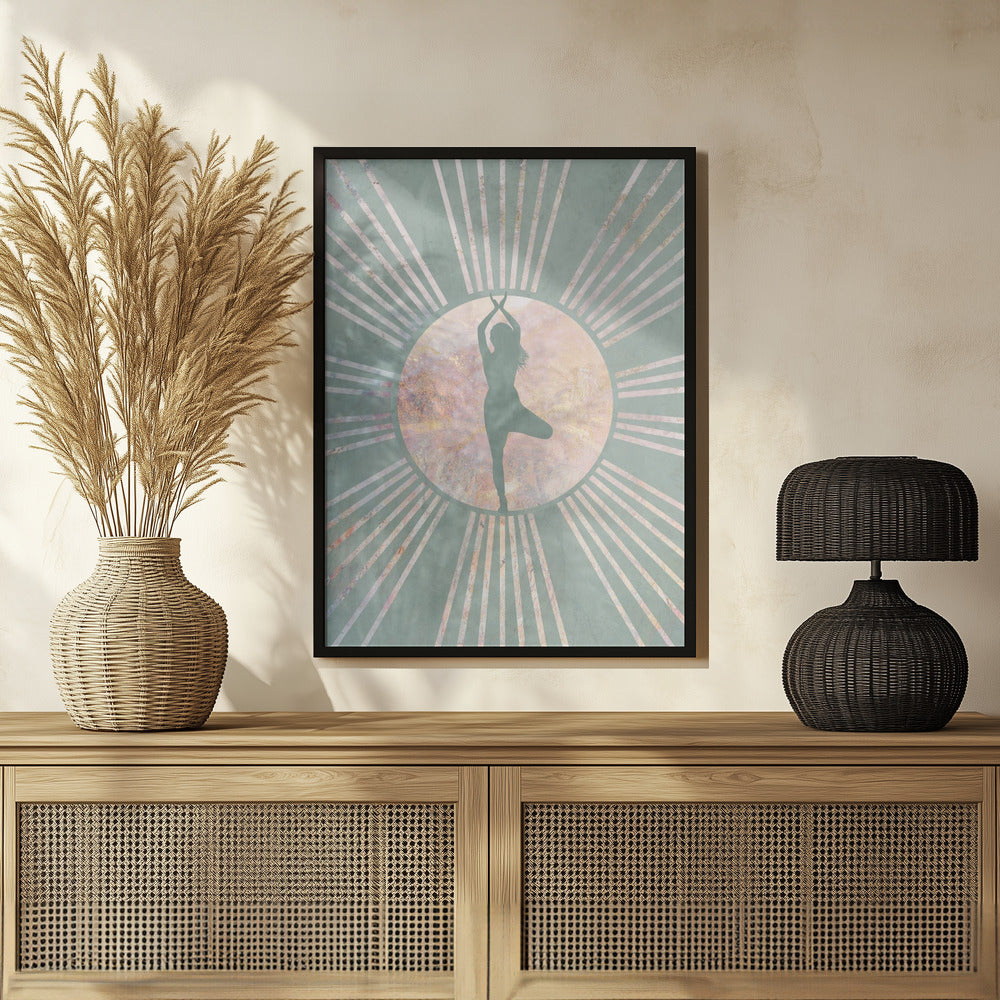 Yoga Boho Sun Green 1 Poster