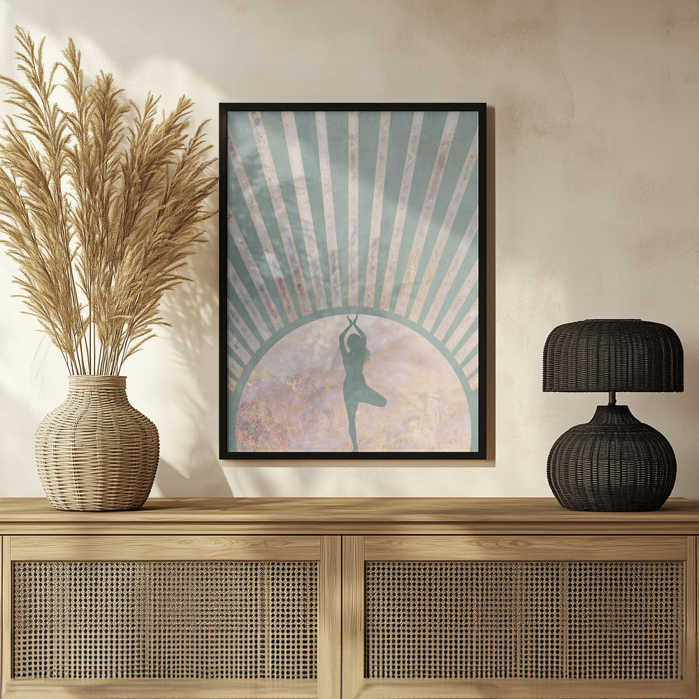 Yoga Boho Sun Rise Green 1 Poster