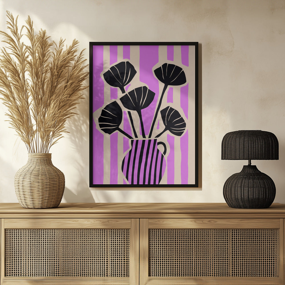 Stripes Still Life Purple Poster