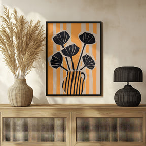 Striped Still Life Yellow Poster