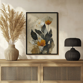 Yellow Paper Flowers Poster