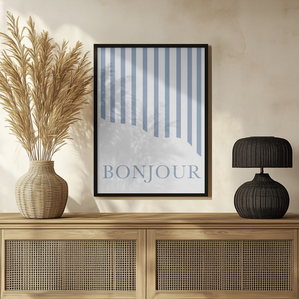 Bonjour Stripes Poster