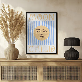 Striped Moon Child Poster