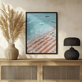 Positano Beach Scene Poster