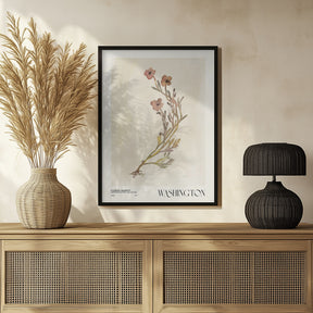 Watercolor print collection. Flower market - Washington Poster