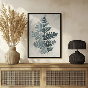 Teal watercolor fern 2 Poster