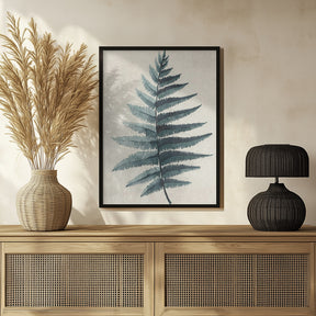 Teal watercolor fern 5 Poster