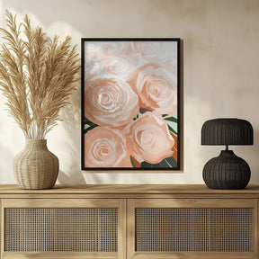 Coral roses Poster