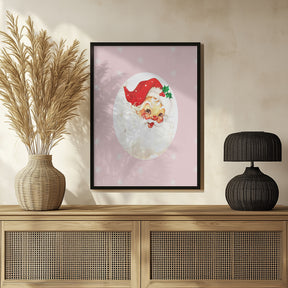 Pink Santa Claus Father Christmas Poster