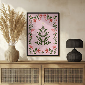 Pink Christmas Tree Poster