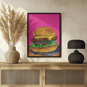 Burger Pink Poster