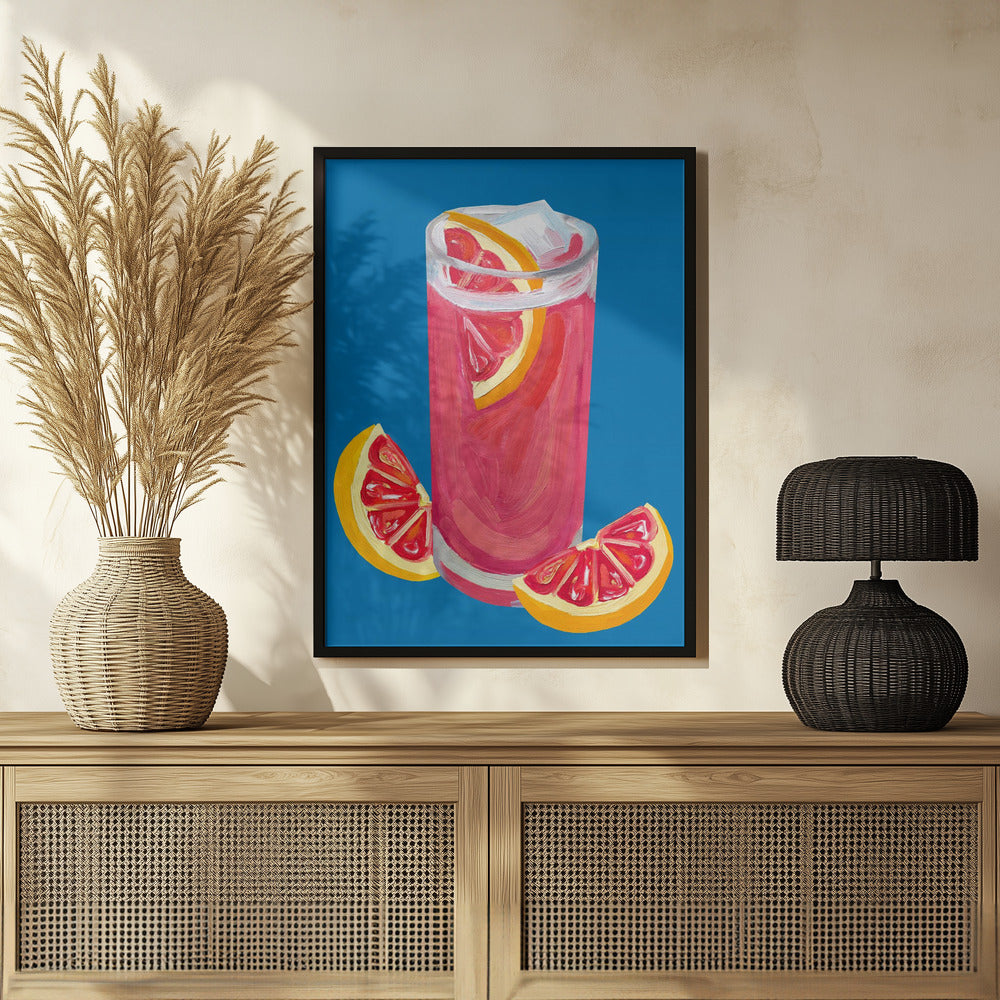 Grapefruit Paloma Blue Poster