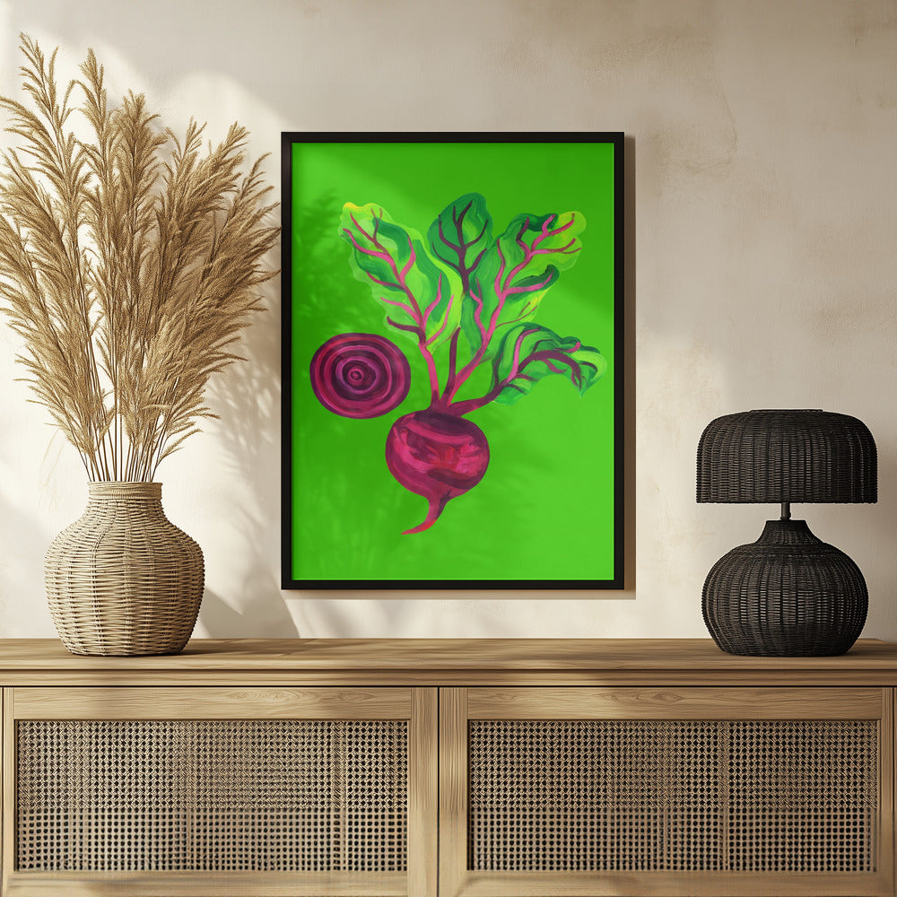 Beetroot Swirl Green Poster