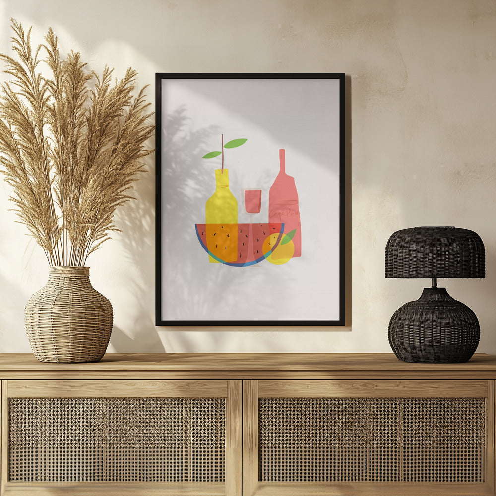 Still Life With Wine and Bottles Poster