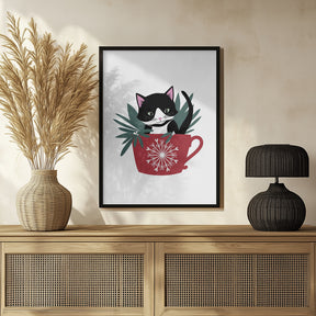 My cat Coco in a holiday mug Poster