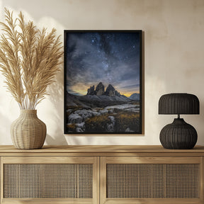 Dolomites at night Poster