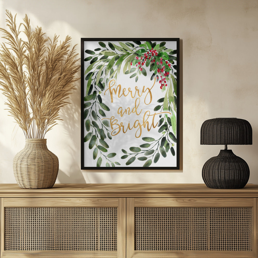 Merry and bright floral cascading bouquet Poster