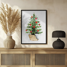 Cozy watercolor Christmas tree Poster