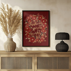 Making spirits bright - red Poster