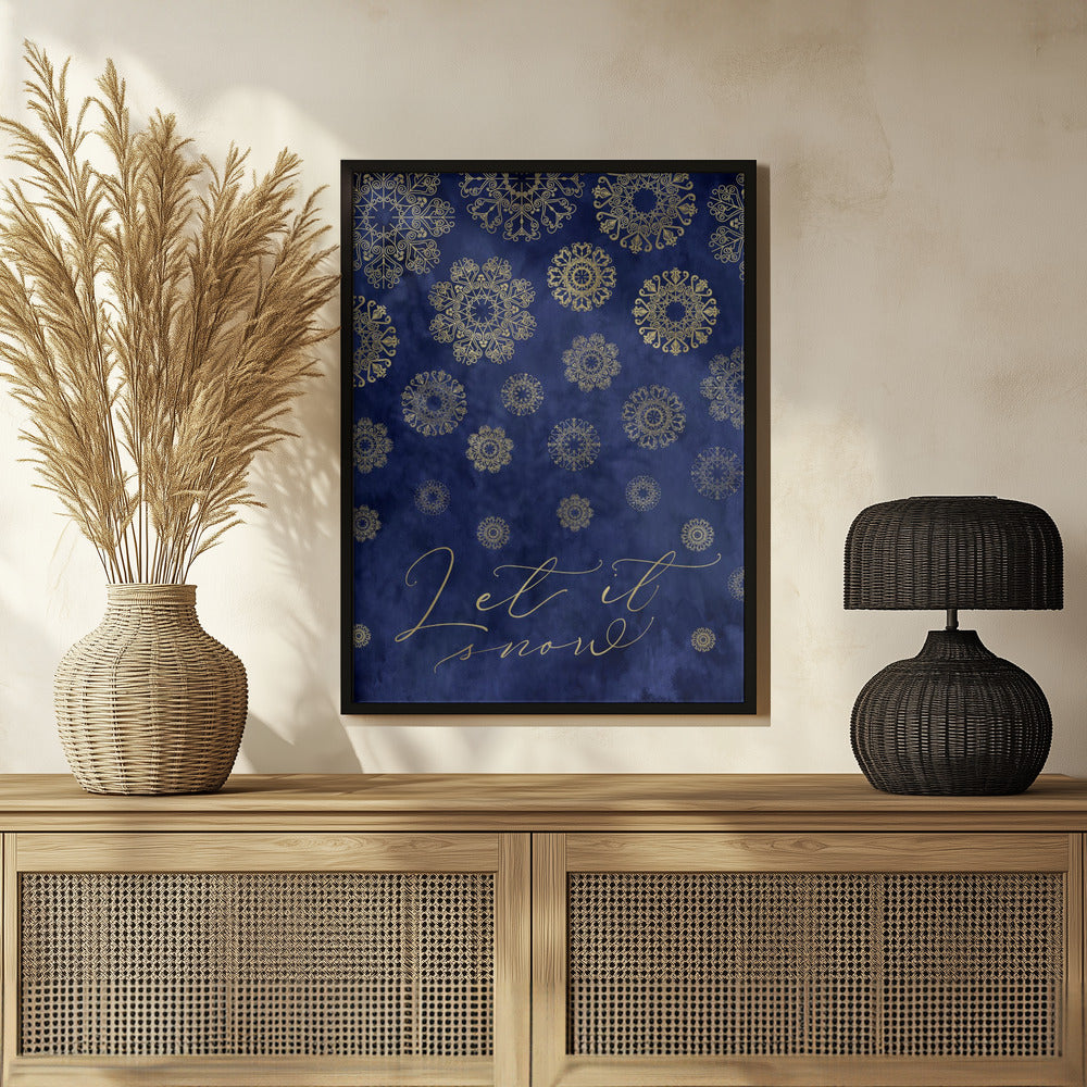 Let it snow lace snowflakes Poster