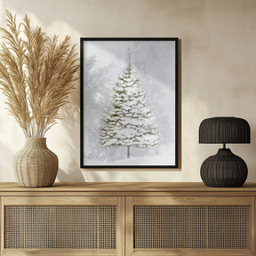 Lone fir in the snow Poster