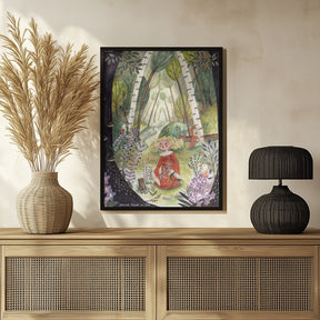 Princess in the forest with flowers Poster