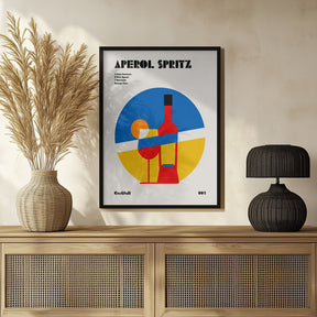 Aperol Spritz Cocktail Bauhaus Art Print Poster