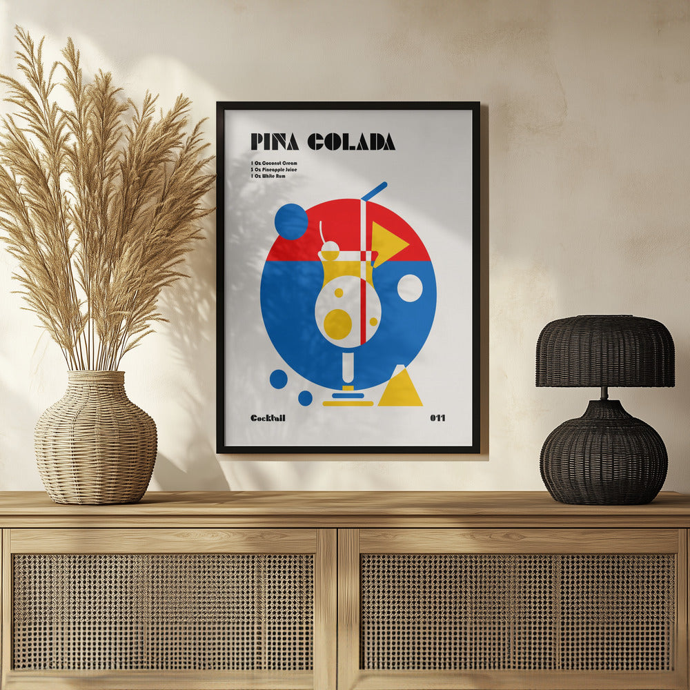 Pina Colada Bauhaus Cocktail Poster