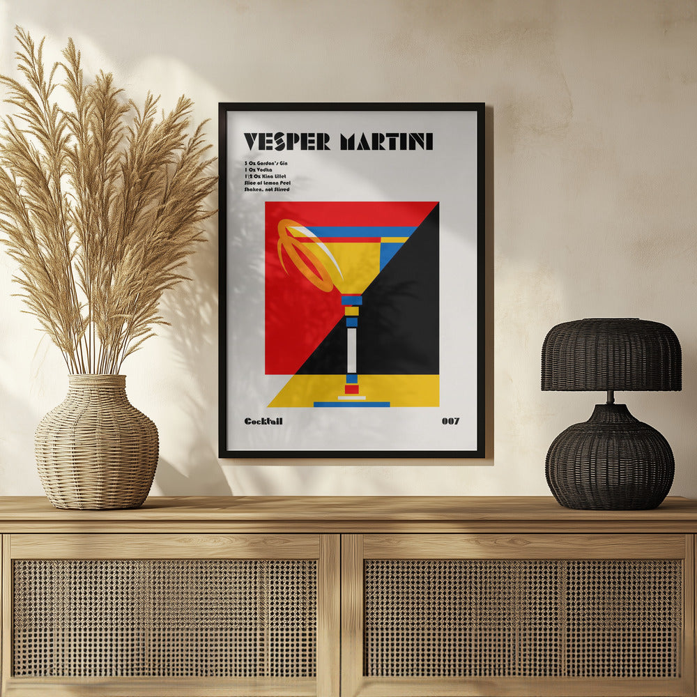 Vesper Martini Bauhaus Cocktail Poster