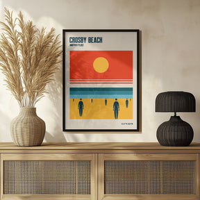 Crosby Beach Iron Men Liverpool Merseyside Poster