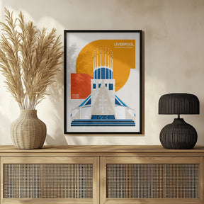 Liverpool Metropolitan Cathedral Retro Architecture Print Poster