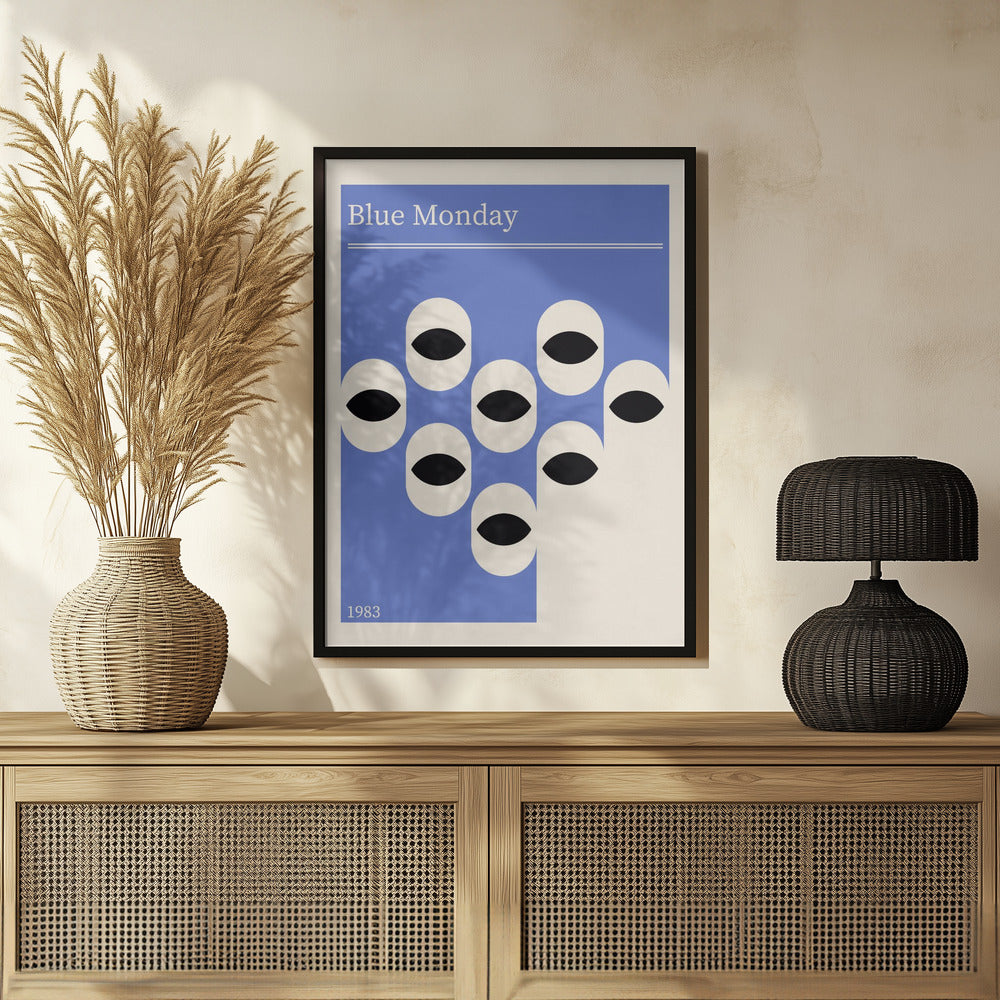 Blue Monday Abstract Retro Poster