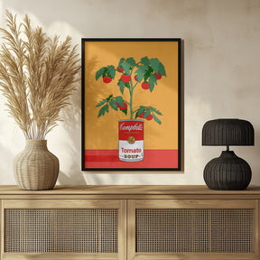 Campbells Soup Tomato Plant Retro Illustration Poster