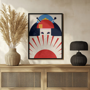 Geisha Girl Retro Minimalist Design Poster