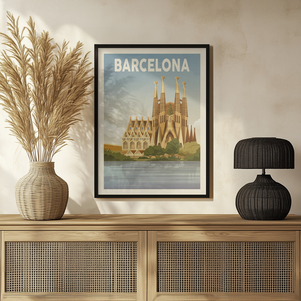 Barcelona Travel Print Poster