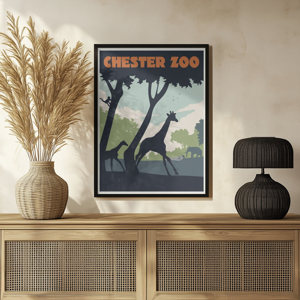 Chester Zoo Travel Print Poster