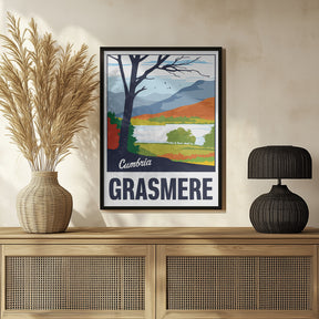 Grasmere Lake District Travel Print Poster